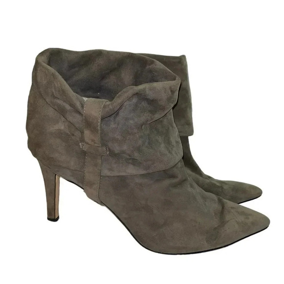 Calvin Klein Bethany 9M taupe brown suede 3” heel ankle boots - Picture 2 of 9
